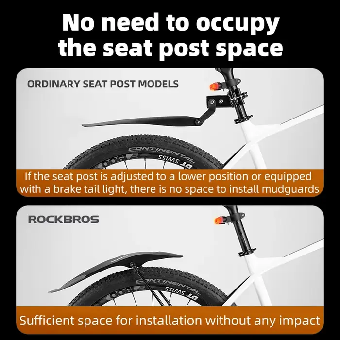 ROCKBROS VTT garde-boue élargir dégagement rapide 26-29 pouces Durable Installation innovante