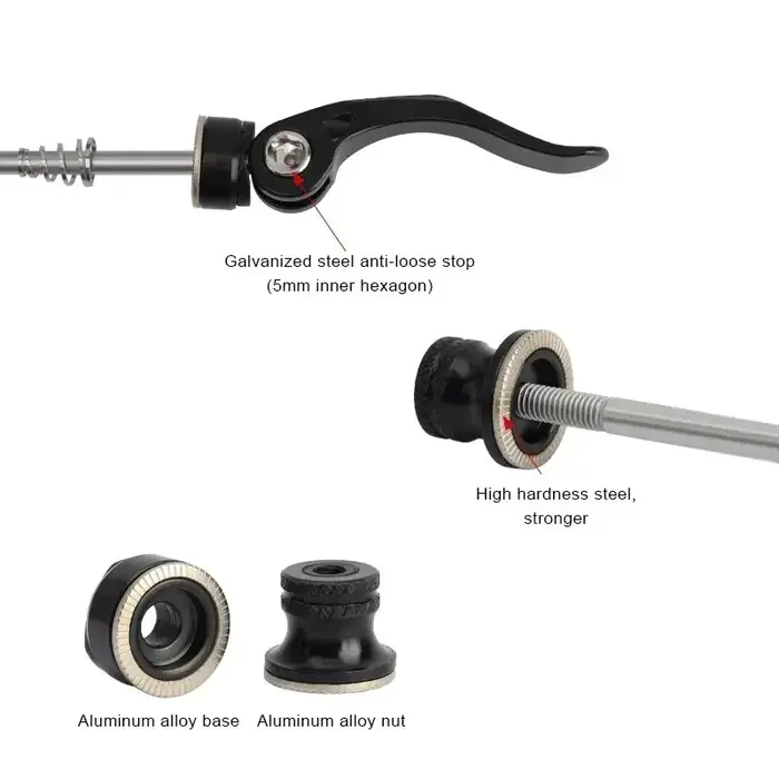 RIDERACE moyeu de vélo QR levier de brochettes à dégagement rapide en alliage d'aluminium avant 100mm arrière 135mm