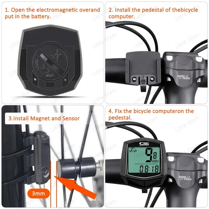 Compteur de vitesse multifonctionnel filaire pour vélo - Grand écran