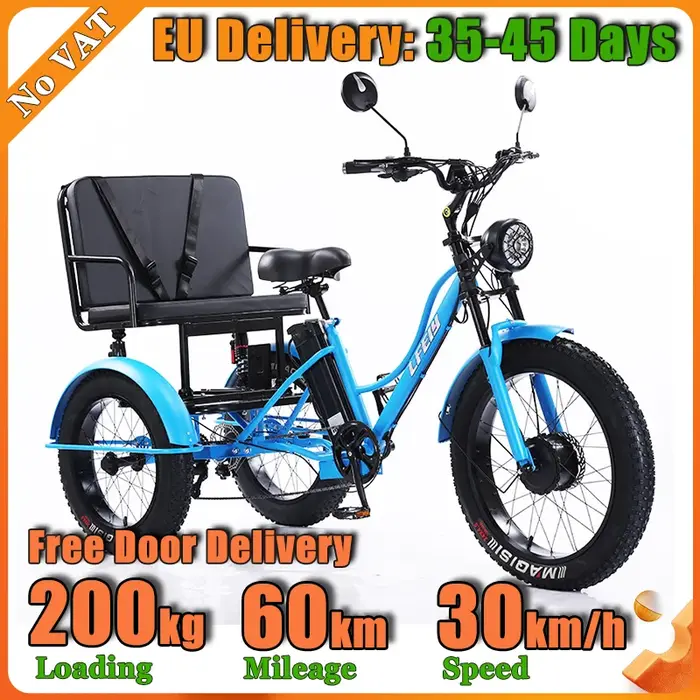 Tricycle électrique à pneus larges de 24 pouces