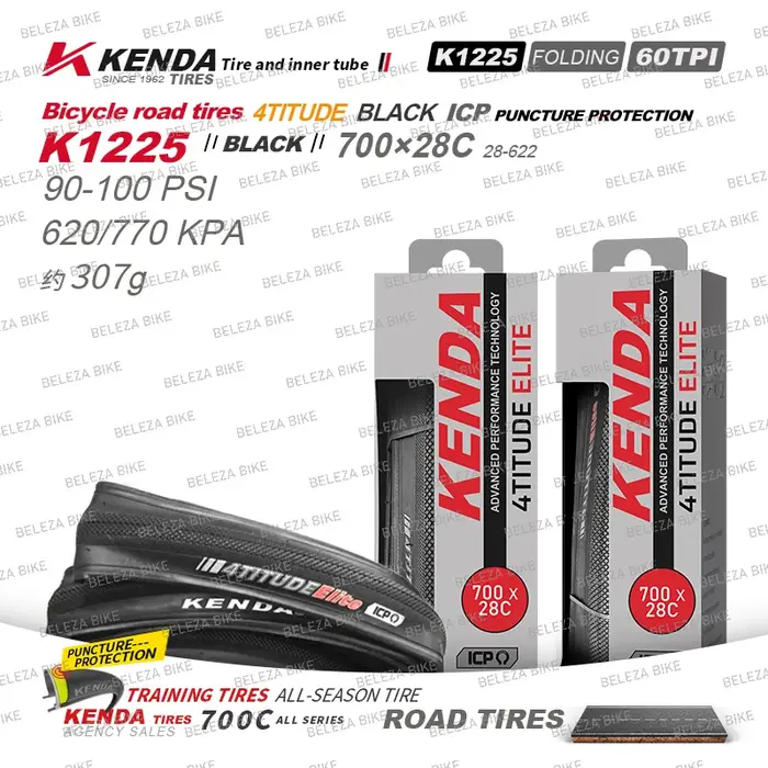 2 pièces KENDA K1225 pneu de vélo de route 700x28C 700x32C