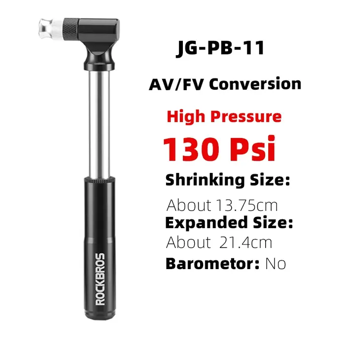 ROCKBROS 130psi pompe à vélo Mini Portable pneu gonfleur d'air pompe à vélo en aluminium ultraléger 