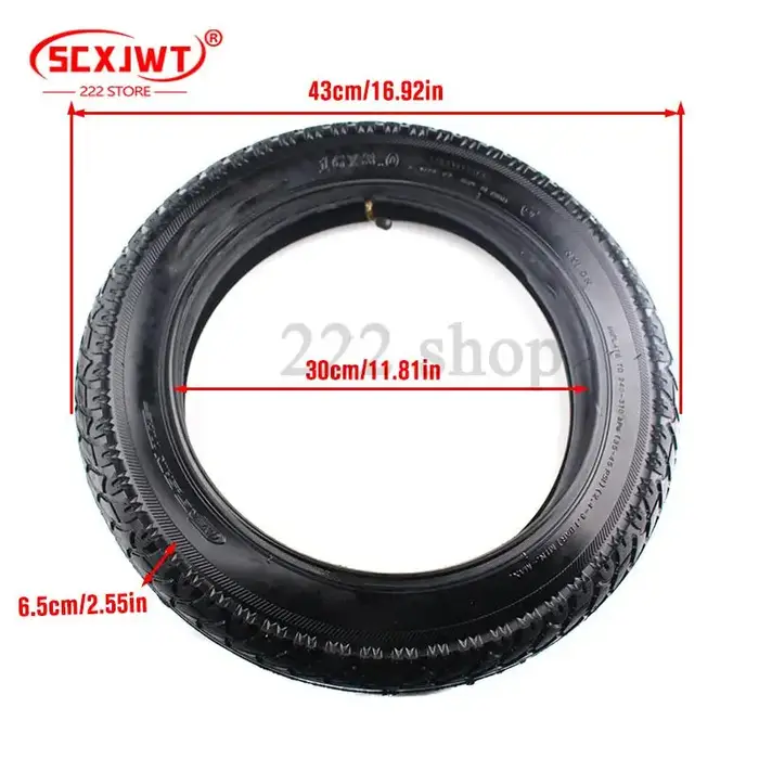 Pneus de vélo électrique 16x3.0 pouces pneu