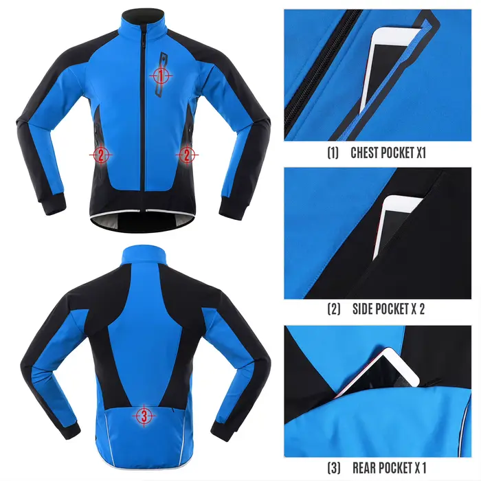 Hommes veste de cyclisme imperméable coupe-vent thermique polaire vélo Jersey vtt