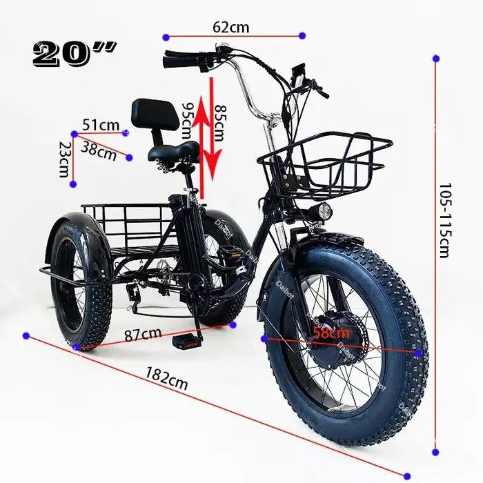 Tricycle électrique pliant pour adultes