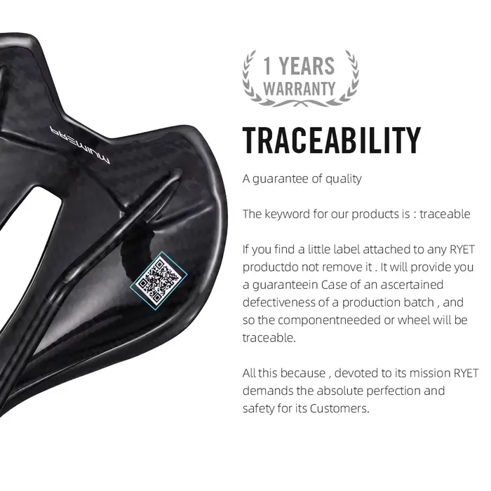 RYET-Selle de vélo super légère entièrement en carbone, siège de vélo de course, siège de vélo de ro