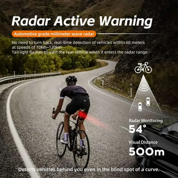 CYCLAMI vélo Radar Intelligent feu arrière