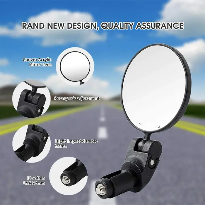 Rétroviseur de vélo universel, rotation réglable, grand Angle, guidon de cyclisme, accessoires de vé
