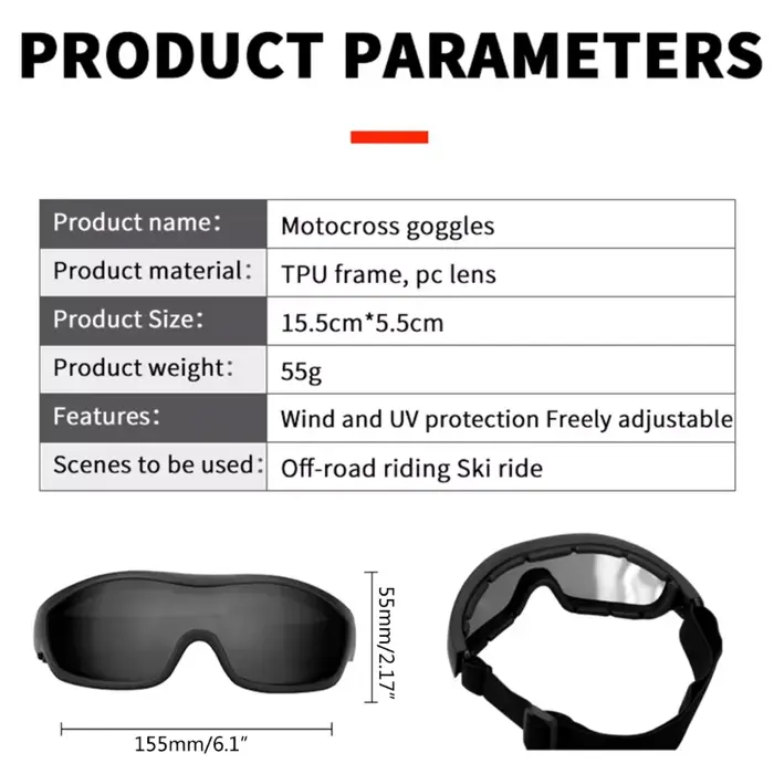 Lunettes de moto pour vélo électrique