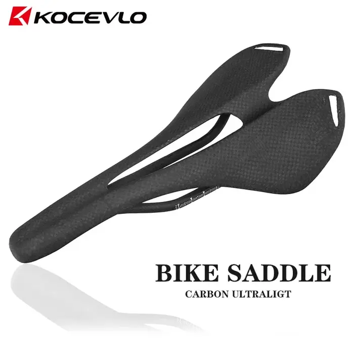 Selle ultralégère en fibre de carbone pour vélo de route et VTT, siège de bicycle avec coussin