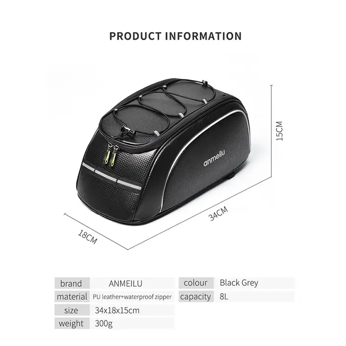 Anmeilu sacs de vélo grande capacité sac de transport