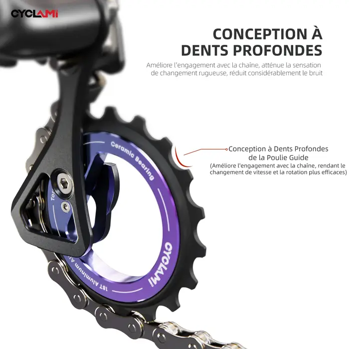 CYCLAMI 18T vélo Jockey roue arrière dérailleur poulie en céramique Guide