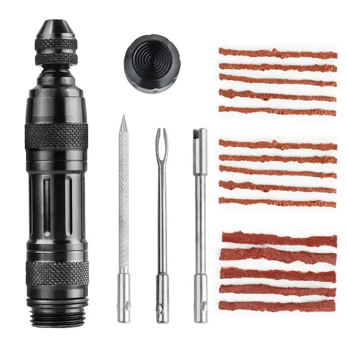 Kit de crevaison de pneus Tubeless de vélo, outil de réparation de pneus de moto et Scooter avec 15 
