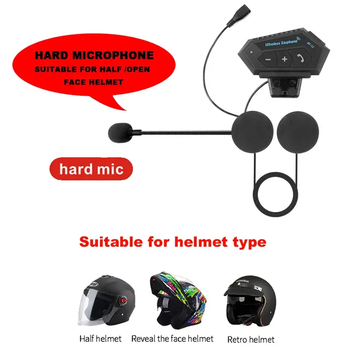 Casque de moto casque Bluetooth écouteur sans fil mains libres micro casque lecteur de musique commande vocale pour motocycliste