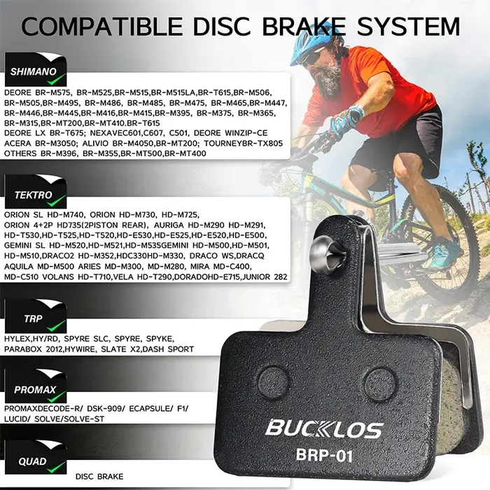 BUCKKubResin-Plaquettes de frein à disque hydraulique pour vélo