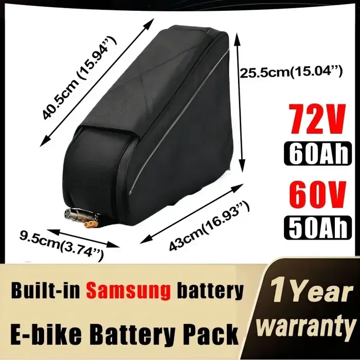 Vélo électrique Triangle chamrider batterie 48v 45ah 52V 72V 60V 30AH 35 40ah 50ah 60ah 100A BMS énorme capacité 3000W Super puissant