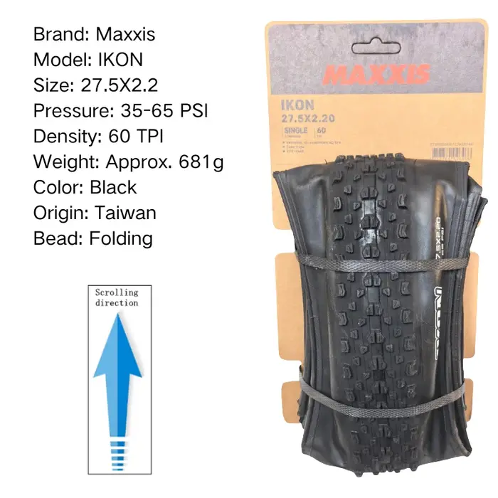 Les pneus de VTT Maxxis IKON26/27.5/29X2.2 2.0 2.35 sont un pneu XC polyvalent conçu pour effectuer dans une large gamme de conditions