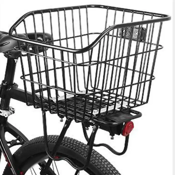 Panier de rangement arrière pour vélo en métal sans couvercle, panier de chargement, Construction ro
