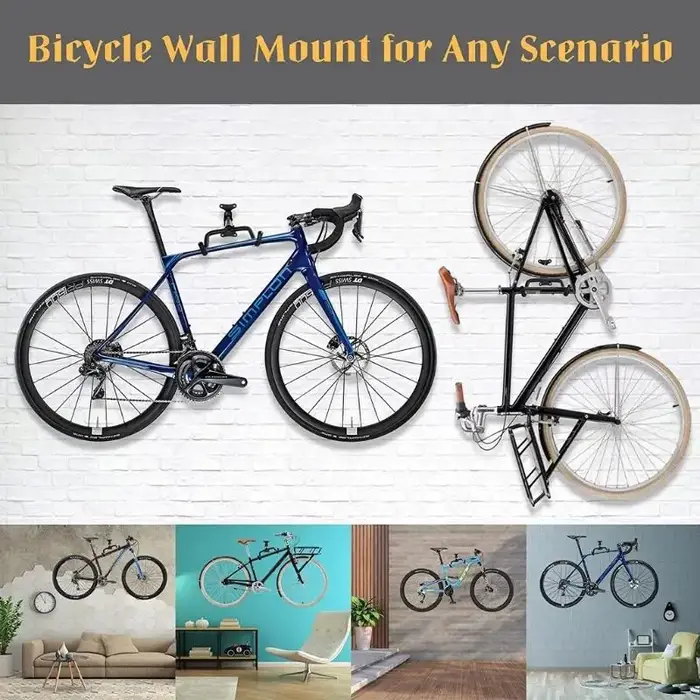 Support mural pour vélo, crochet mural pour vélo, support mural pour vélo de route et VTT, gain de place pour la maison