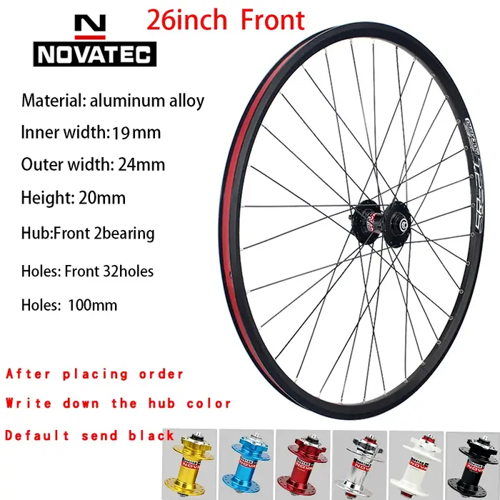 Novatseats-Jeu de roues de vélo de montagne en alliage d'aluminium, frein à disque 32H, 4 roulements