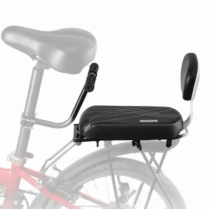 Siège arrière de vélo noir avec dossier