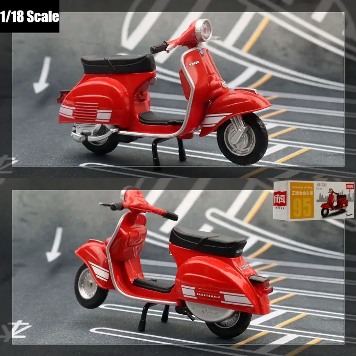 Scooter électrique de rallye Vespa 1/18, jouet moto modèle de vélo pour enfants MSZ, Collection Mini
