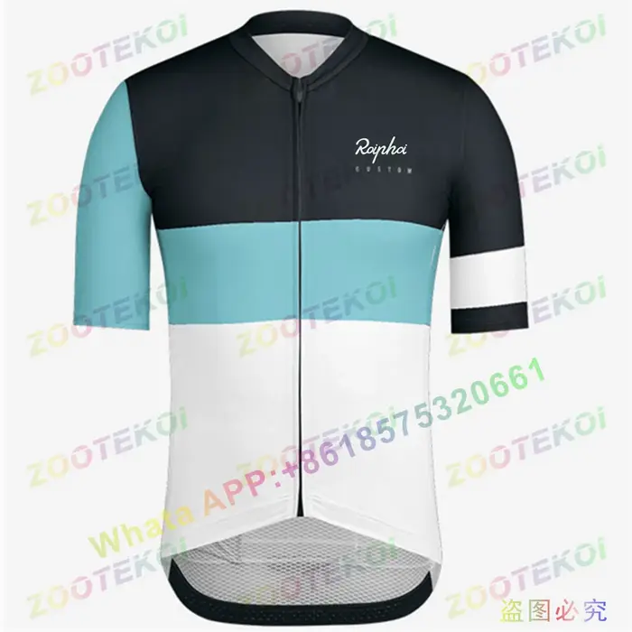 Maillot de cyclisme Pro Aero en polyester léger à manches courtes avec fermುವure éclair complète et poches arrière pour vélo de route été