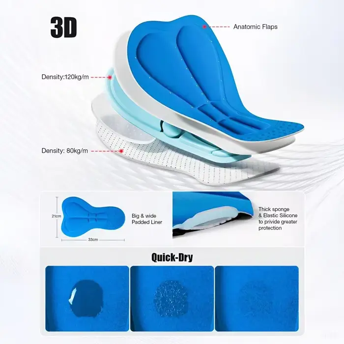 Short de cyclisme performant pour hommes avec coussinet 3D