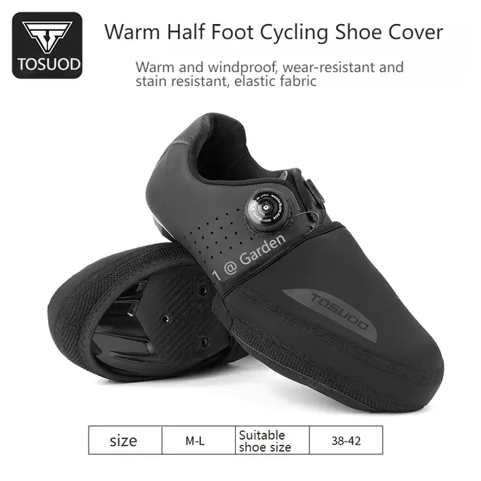 TOSUOD couvre-chaussures de cyclisme coupe-vent tissu résistant à l'abrasion garder au chaud demi-ch