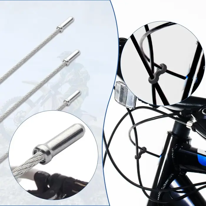 Lot de 50 embouts de câble de vélo avec clips rotatifs pour câbles de frein VTT pour un cyclisme fluide et des performances améliorées