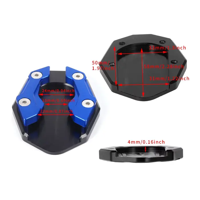 Plaque de Support de Pied Latéral en Alliage d'Aluminium pour Scooter
