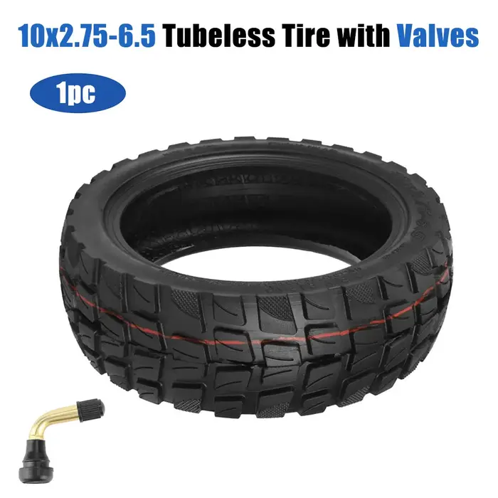 Pneu tubeless 10x2.75-6.5 avec valves, pneus sous vide de 10 pouces pour trottinettes électriques Sp