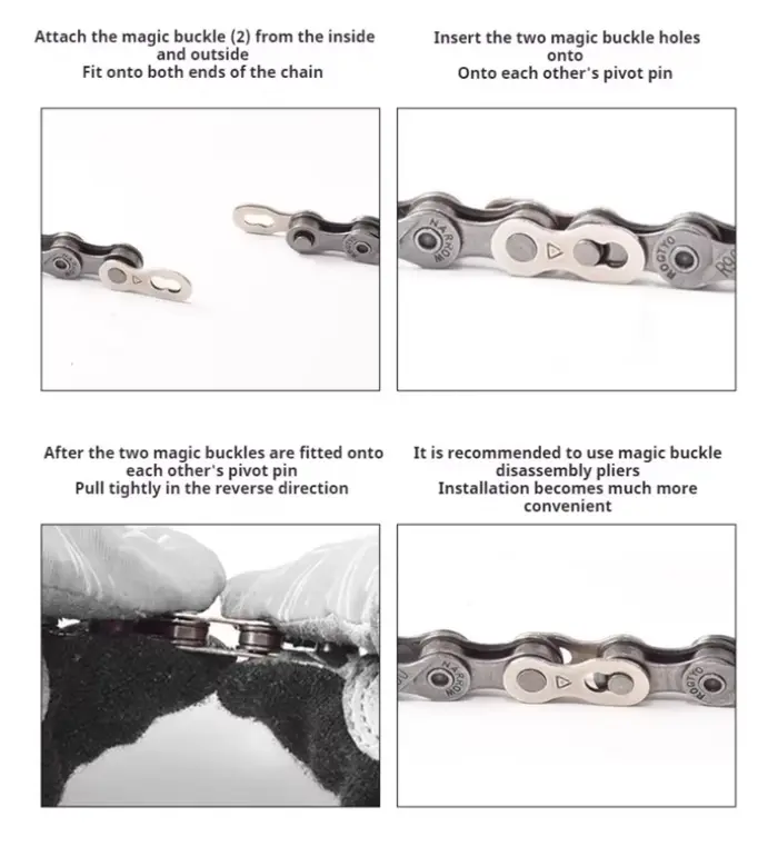 Kit d'outils de réparation de chaîne de vélo avec pince