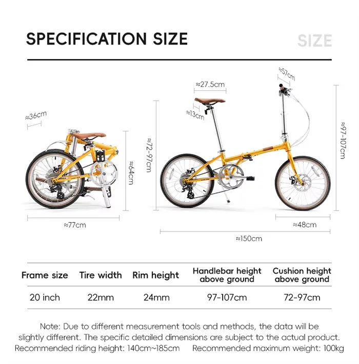Vélo Pliant observateur de 20 Pouces avec Système de Frein à Disque à 8 Vitesses Shimano