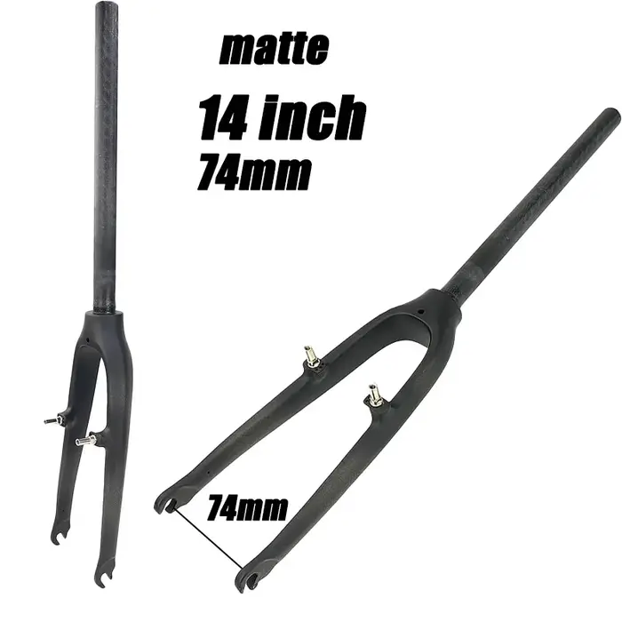 Fourche de vélo pliable en fibre de carbone 3K pour petites roues, fourche avant en carbone, freins 