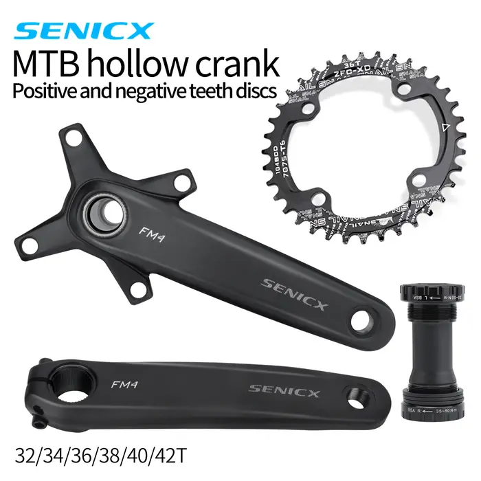 SENICX pédalier de vélo 170mm 104BCD chaîne unique 32T/34T/36T/38T/40T/42T 8/9/10/11/12 vitesses manivelle creuse
