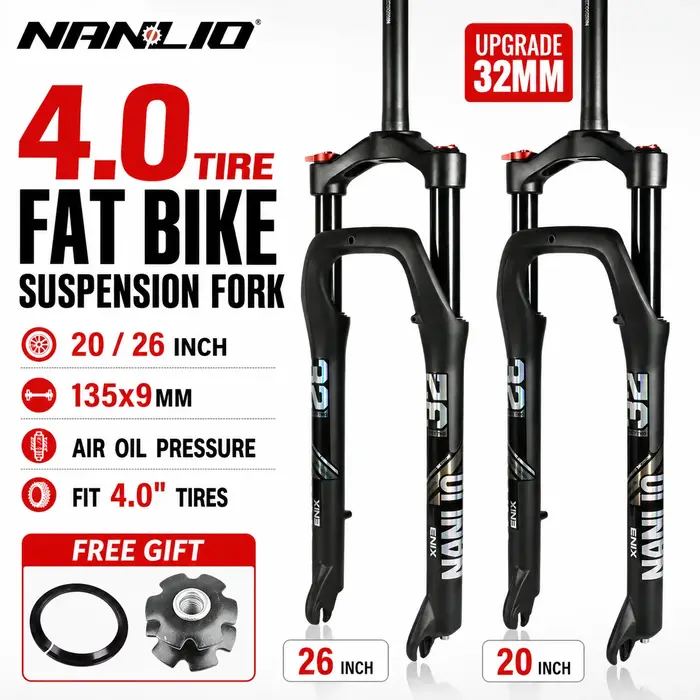 Fourche à suspension pneumatique NANLIO pour Fat Bike