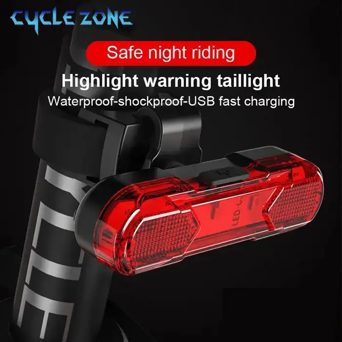 Feu arrière de vélo, Rechargeable par USB