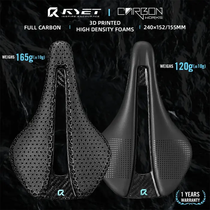 Selle de vélo entièrement en carbone imprimée en 3D
