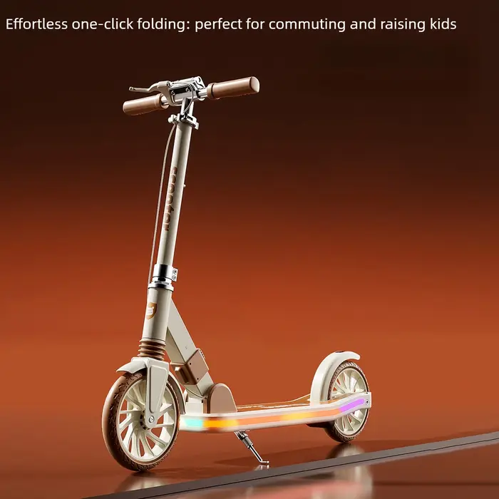 Trottinette pliable à 2 roues pour adolescents et adultes, cadre en aluminium léger, plateau en acier robuste et durable pour les trajets en ville