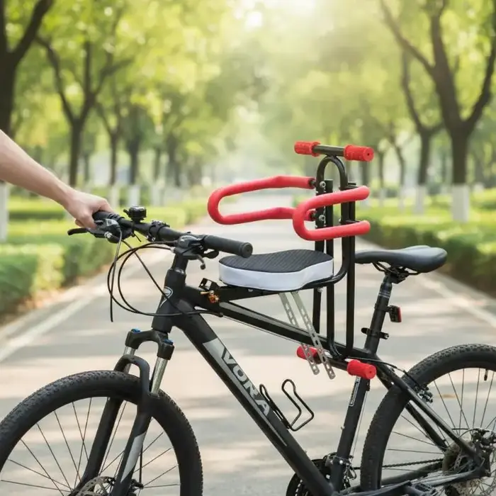 Siège de vélo pour enfant détachable avec dossier, antichoc, sécurisé, pour vélos de montagne, de route et de ville
