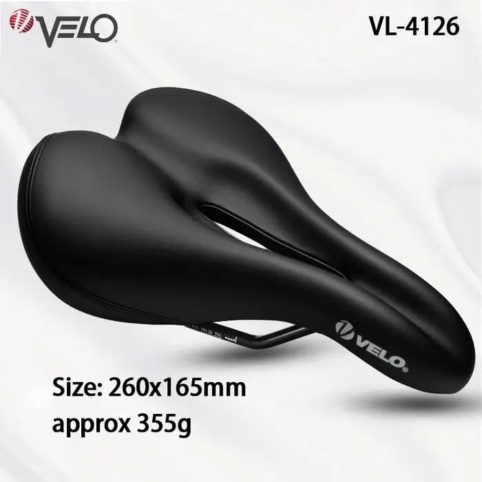 Selle de vélo VELO Original VL-4126 pour femme, en PU, creuse, confortable, avec absorption des chocs, pour VTT, route, vélo pliant