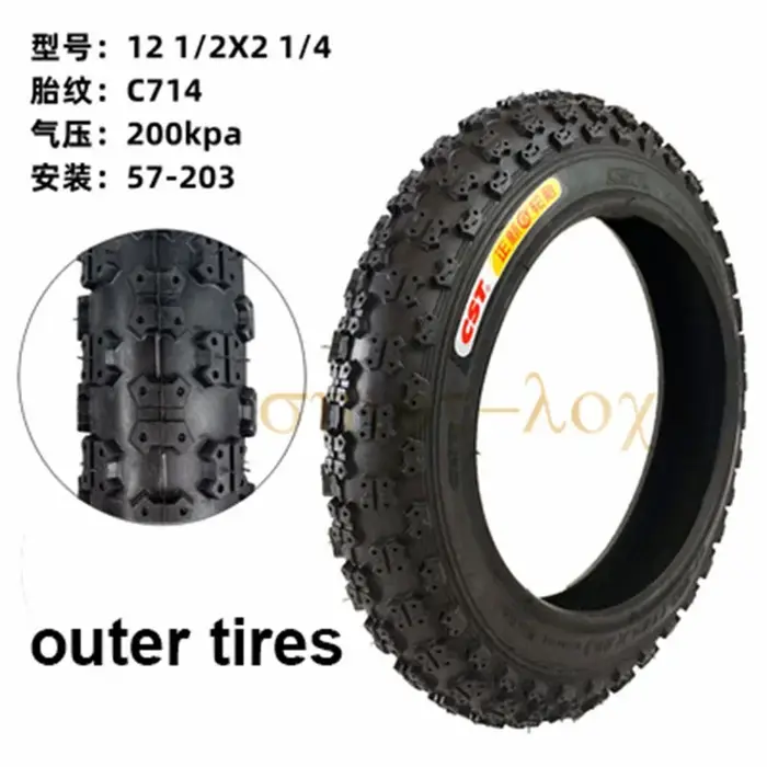 Pneu de 12 pouces 12 1/2x2 1/4 57-203 pour Scooters électriques à gaz/vélo électrique/pneu de vélo 12