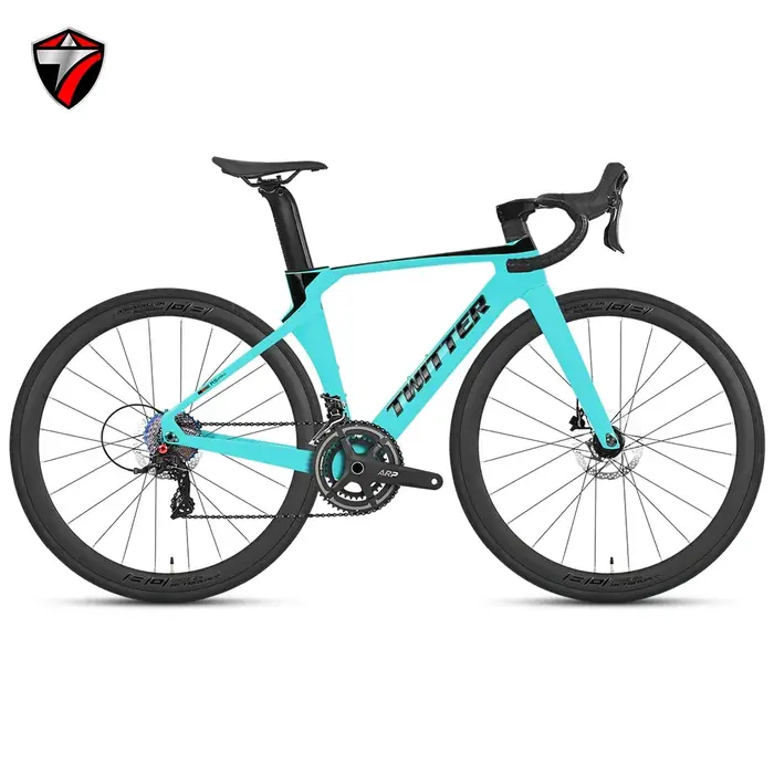 TWITTER R5pro Vélo de route en fibre de carbone 22/24 vitesses avec freins à disque hydrauliques disponibles en 7 tailles - 43.5/46/48/50/52/54/56
