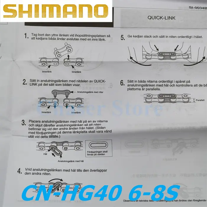 Chaîne de vélo SHIMANO CN-HG40 6s 7s 8 vitesses 118 maillons