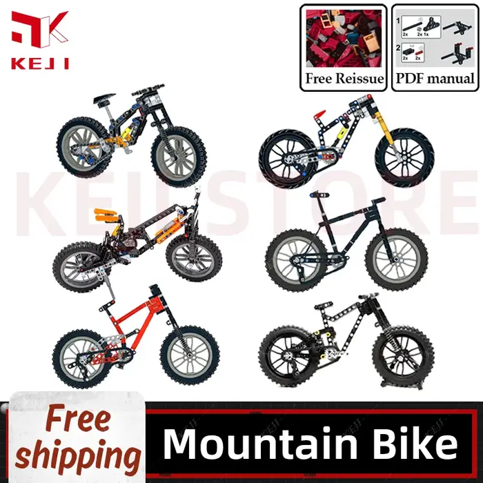 KEJI MOC descente VTT équitation hors route Suspension complète modèle blocs de construction briques Kits enfants jouets