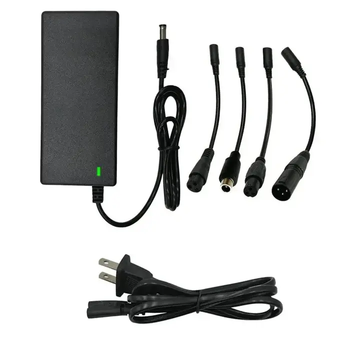 Chargeur 42V 2A avec 5 connecteurs interchangeables, Batteries Li-ion à Charge rapide pour Scooters 