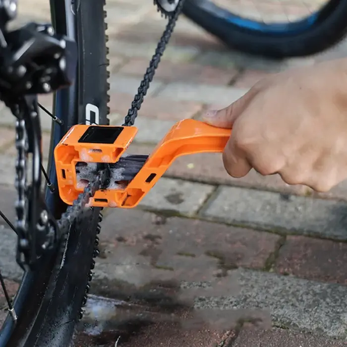 Brosse de nettoyage de chaîne de vélo à double tête