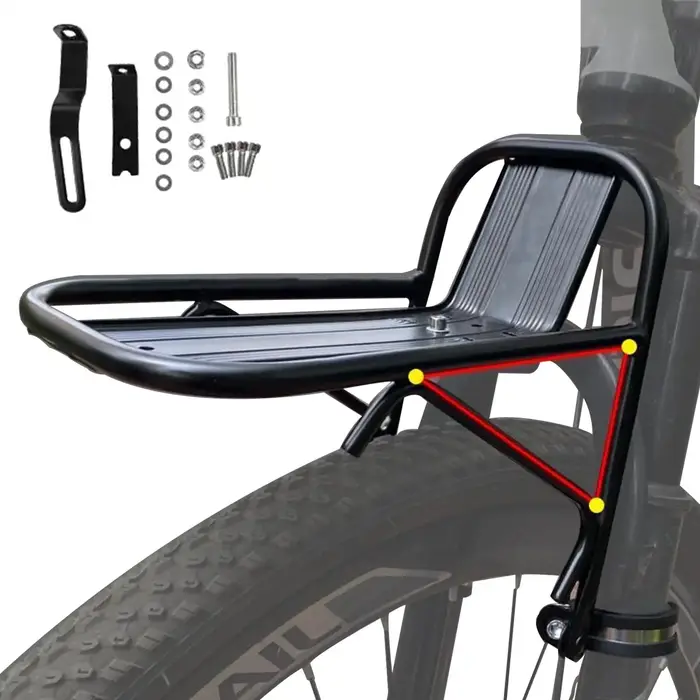 Porte-bagages avant de vélo en alliage d'aluminium