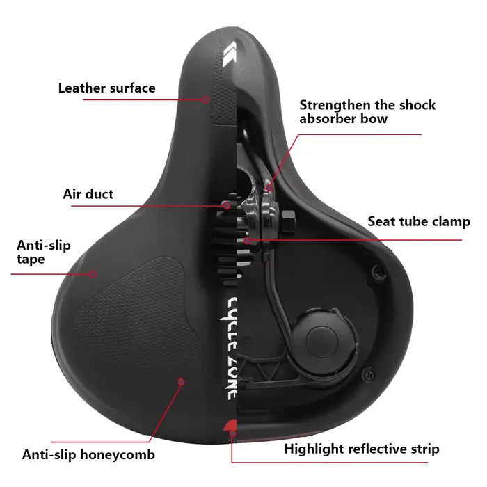 Selle Creuse Respirante de Vélo de Route et VTT pour Homme et Femme, Absorbe les Chocs, Confortable,